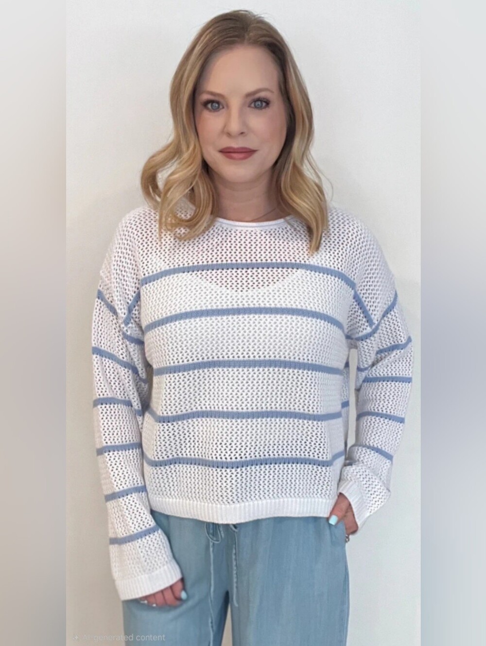 Boat Days Striped Open-Knit Sweater